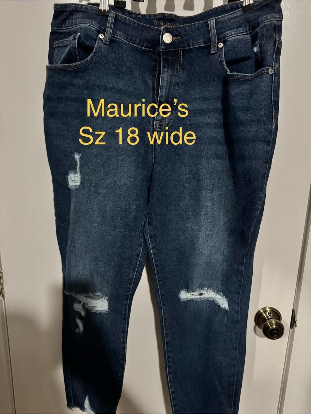 Maurices Dark Wash Distressed Boyfriend Jeans